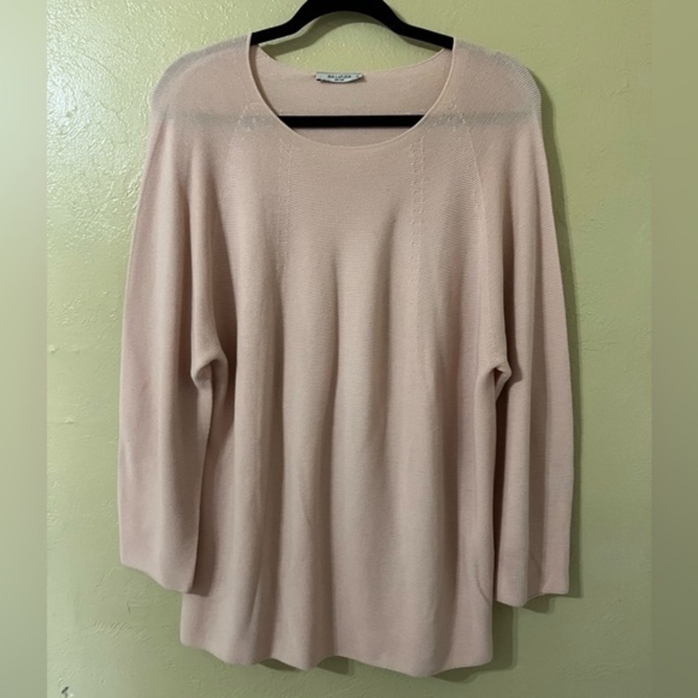 MM LAFLEUR Womens Pullover Light Sweater Pink Cotton Tencel Knit Top Sz XL